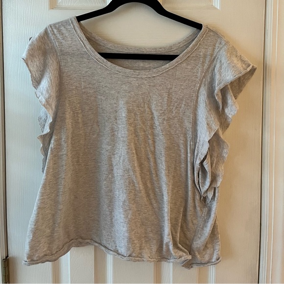 Aerie cropped flutter sleeve top - Picture 1 of 4